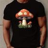 Mushroom Graphic Men's Round Neck T-Shirt Breathable Short Sleeve Casual Summer Tee