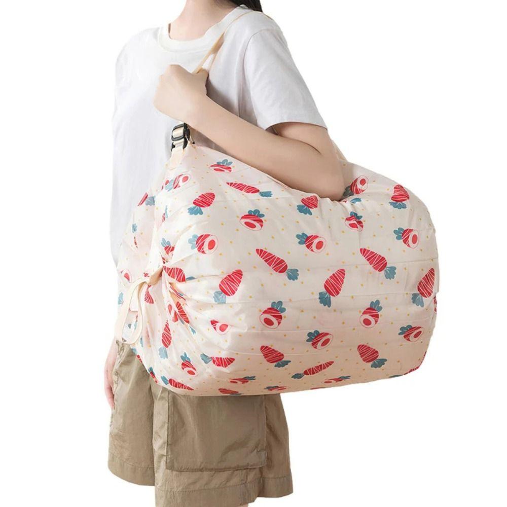 Grocery Bag Creative Folding Shopping Bag Portable Reusable Beach Bag Lightweight Waterproof Travel Shoulder Handbag Yoga