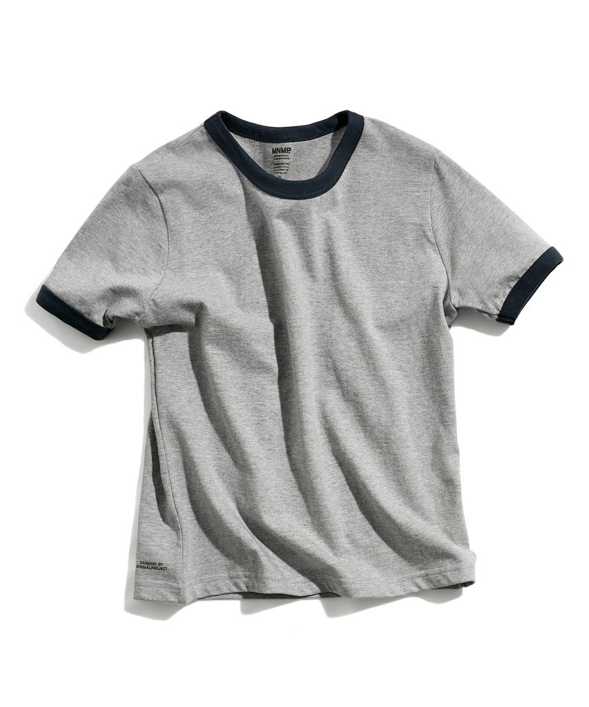 MINIMALPROJECT Under Log Ringer Short Sleeve T-Shirt Mst186 [Gray/Navy]