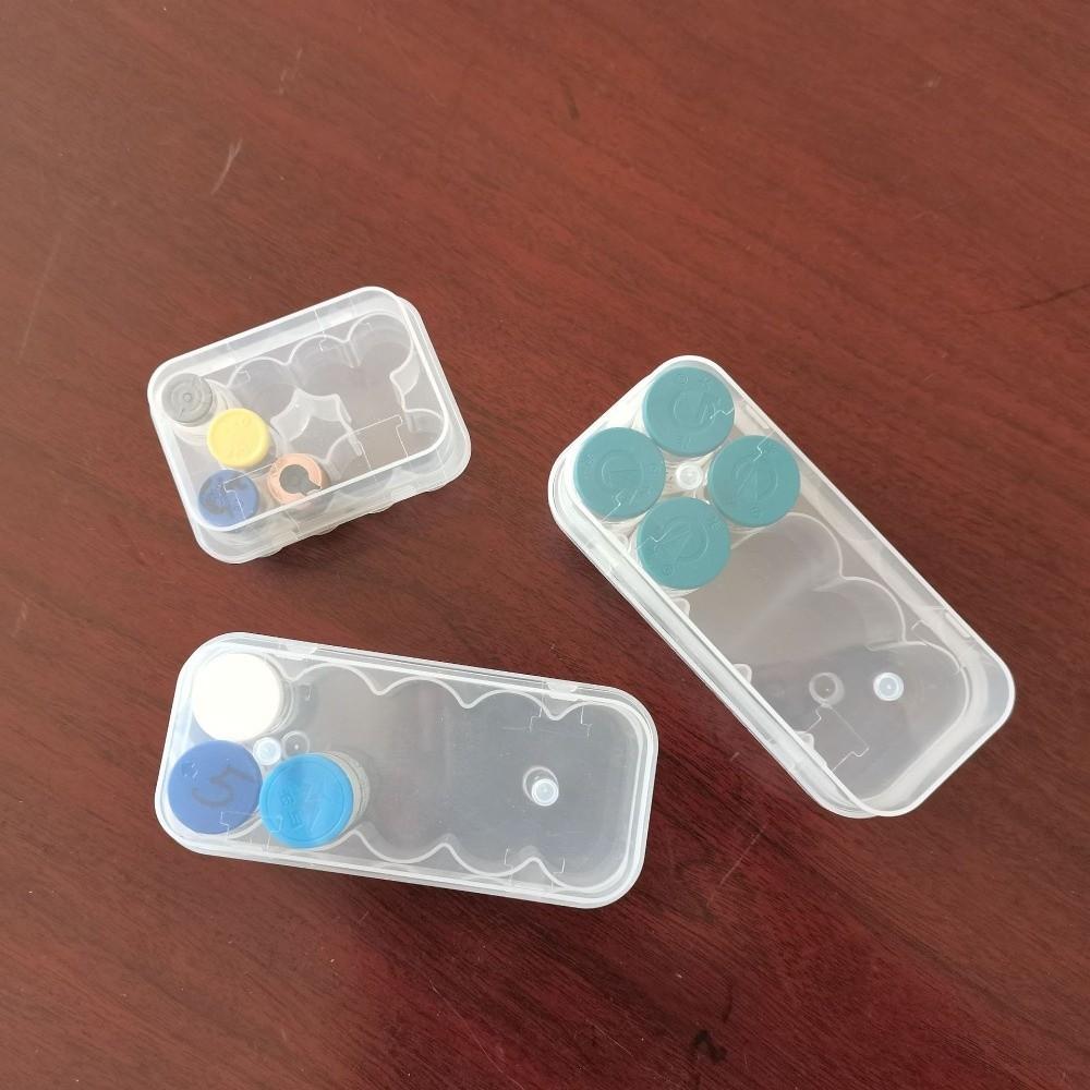 3/5/7/10 ML Insulin Vial Storage Case 10-Slot Plastic Peptide Protector Box Transparent Dust-proof Pill Vial Cooling Case