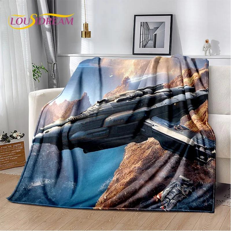 Vaisseau spatial Vaisseau spatial Univers OVNI Couverture, Flanelle Douce Plaid pour Maison Chambre Lit Canapé Pique-nique Bureau Randonnée Enfants Couverture