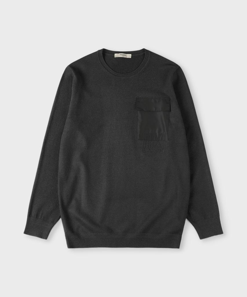 PANICALE Dark Gray Unisex Slim Fit Soft Pocket Knit