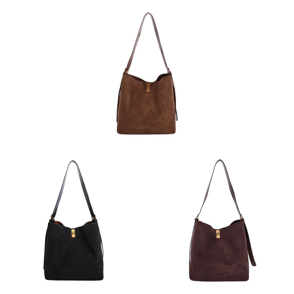 Womens Retro Matte Water Bucket Bag With Large Capacity For Daily Use