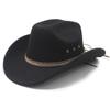 European and American Classic Western Cowboy Hat Woolen Big Brim Men's and Women's Riding Hat Outdoor Hat Sunshade Sunscreen Top Hat