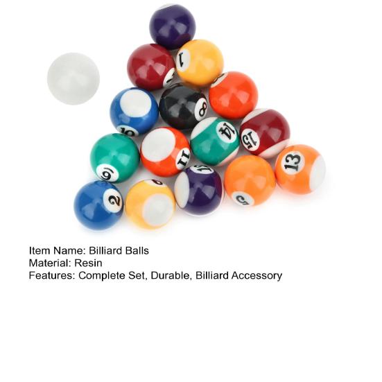 16 Pcs Mini Billiard Balls Set 32MM/38MM Resin Children Pool Balls Set Pool Table Accessories for Game Rooms Bars
