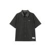 Men's Woven Casual Basketball Short-Sleeve Shirt Black FB7043-010