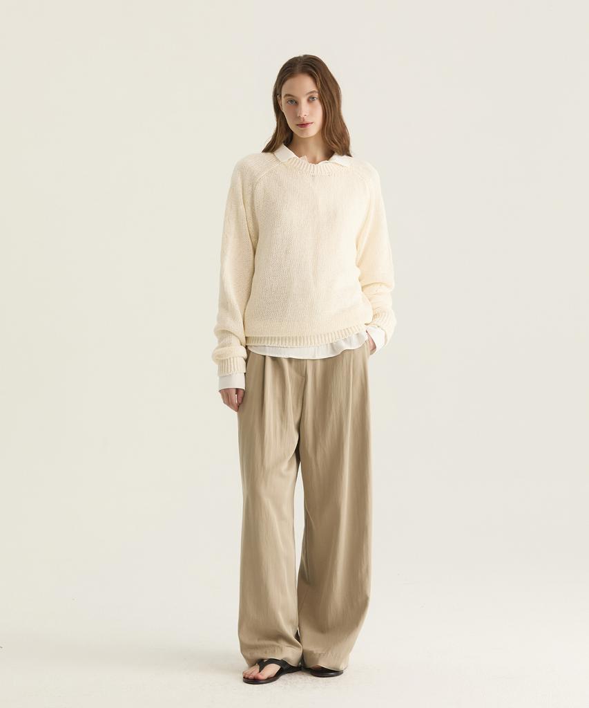 Oteumilkape (Unisex) Paper Pullover Knit - Ivory