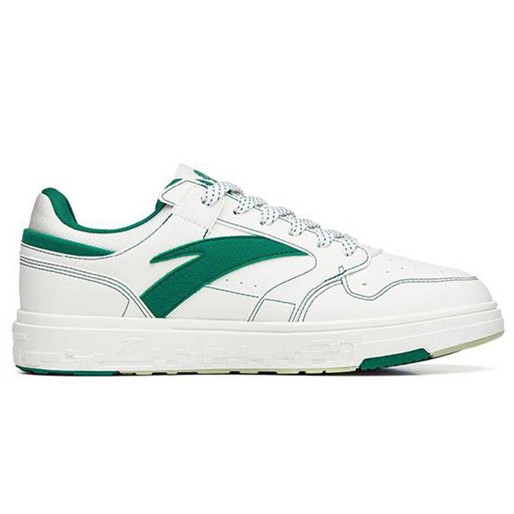 Anta Street Wear Durable Lightweight Low-Top Skate Shoes Women Sneaker White Green 122228050S-2