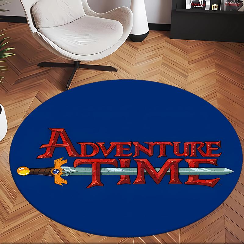Timpul pentru aventură (14) Covor Rotund de Birou Covor Decorativ de Podea pentru Birou Dormitor Sufragerie și Spațiu de Acasă
