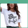 T-shirt Imprimé Licorne Style Mignon et Frais Coton Manches Courtes Pull Pour Femmes