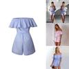 Gestreept Zomer Dames Casual Jumpsuit Stijlvolle Dames Jumpsuit Voor Stranddagen