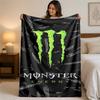 Monster Energy Print Flannel Blanket Cozy Warm Plush Throw Blanket For Bed Sofa Couch Indoor Household Use