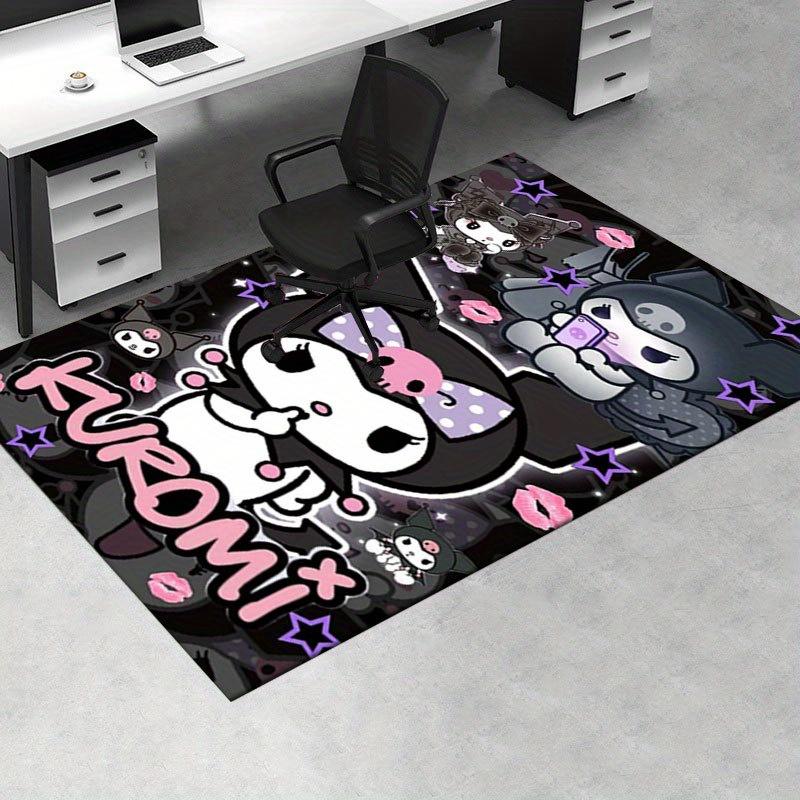 1pc Sanrio Kuromi Mermaid Printed Office Carpet Rectangle Rug Under The Table,Perfect Room Decor for Living Room, Bedroom, Kitchen, Non-slip Floor Mat