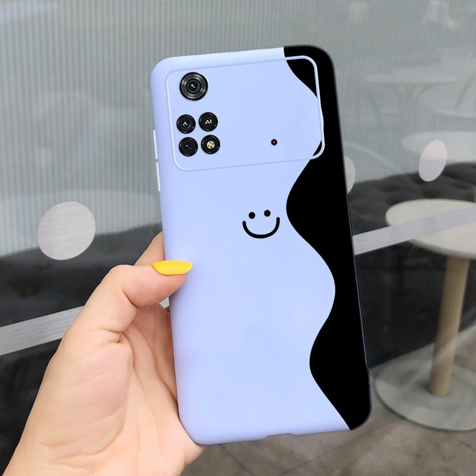 Чехол для Xiaomi Poco M4 Pro Милый узор Конфетный цвет Чехол для телефона Для Poco M 4 M4 Pro 5G 4G PocoM4 Мягкий силикон ТПУ Задняя крышка