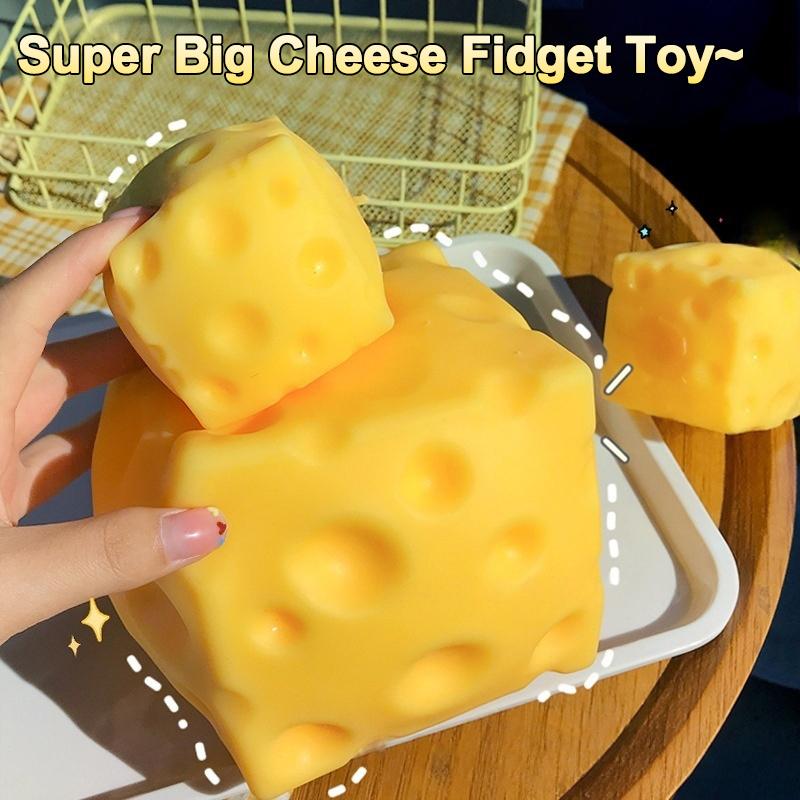 Squishy Cheese Cube Stress Relieving Ball Anti-stress Squeeze Ball Sensory Fidget Toys Cheese Squishy Gifts Relaxing Favor Gift