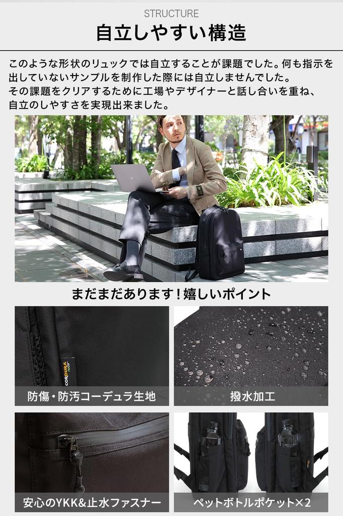 Evoon Multi-Round Backpack, Business Backpack for Men and Women, Lightweight, Water-Repellent, 20L, Popular, 15.6-inch