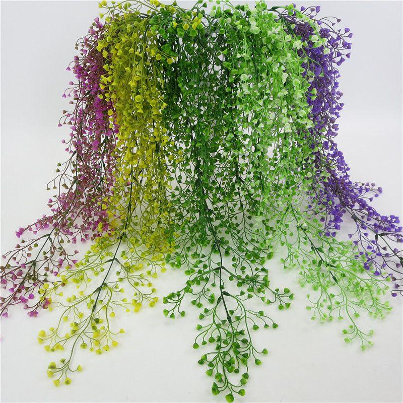 Lush Artificial Fake Hanging Basket Flower Vine Plant For Outdoor Admiralty Wall Decor