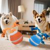 Electric Rolling Dog Ball Rechargeable Automatic Rolling Ball Chew Toy with Cotton Rope Bite-Resistant Interactive Dog Toy for Teeth Cleaning