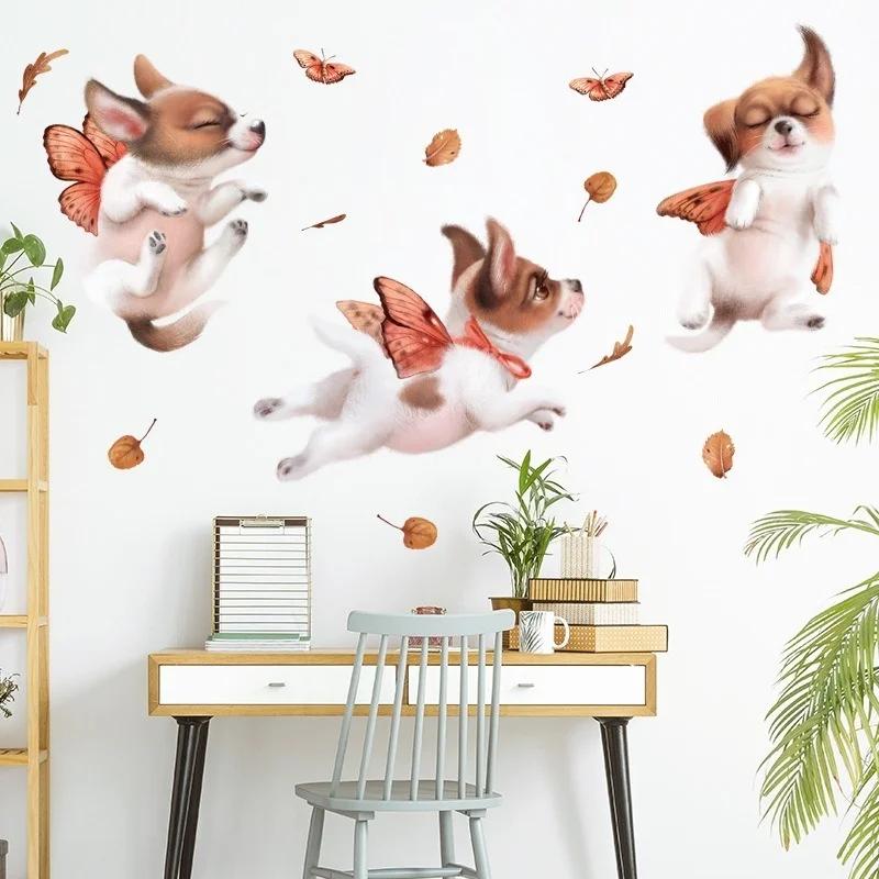 Decorative Stickers Super Cute Stickers Cartoon Animal Stickers Cute Pet Dog Wall Stickers Childrens Room Wall Background