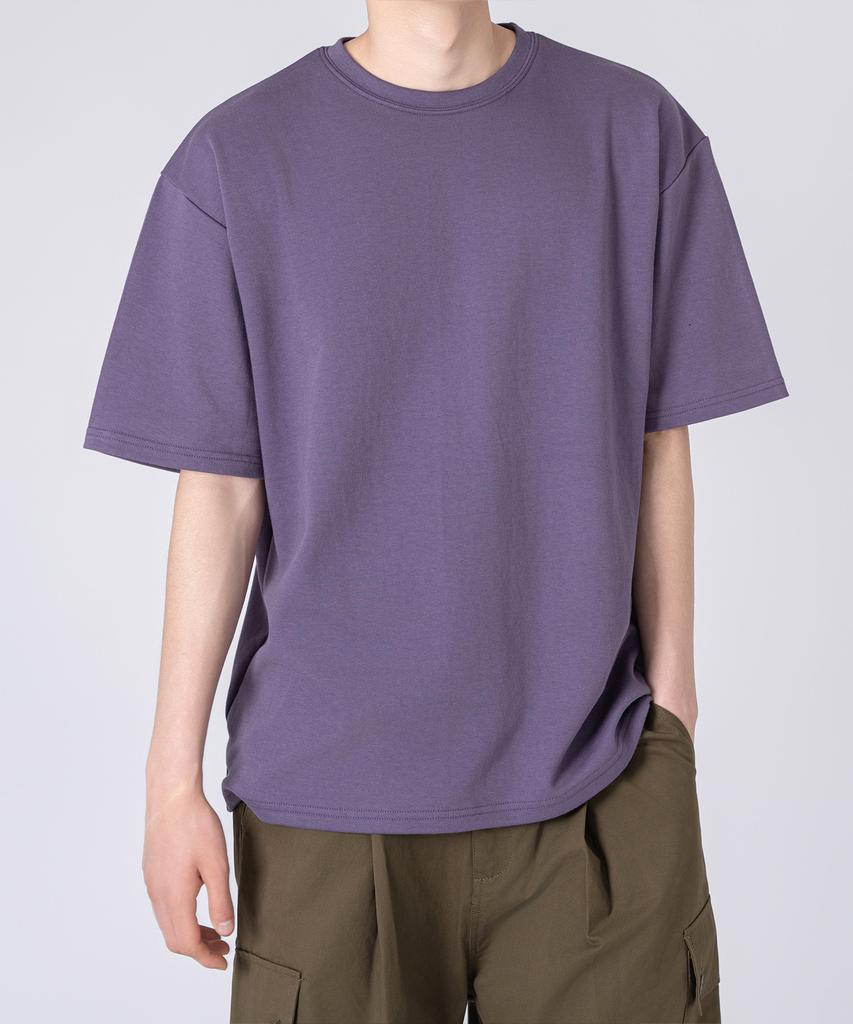 UNDEROFF Oversized Crew Neck Plain Short Sleeve T-Shirt Dark Gray