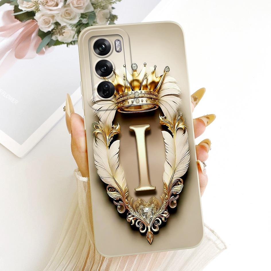 For OPPO Reno 12 Case Reno 12 Pro Cover CPH2625 CPH2629 Fashion Letters Crown Soft Matte Silicone Fundas For Reno12 Pro 5G Shell
