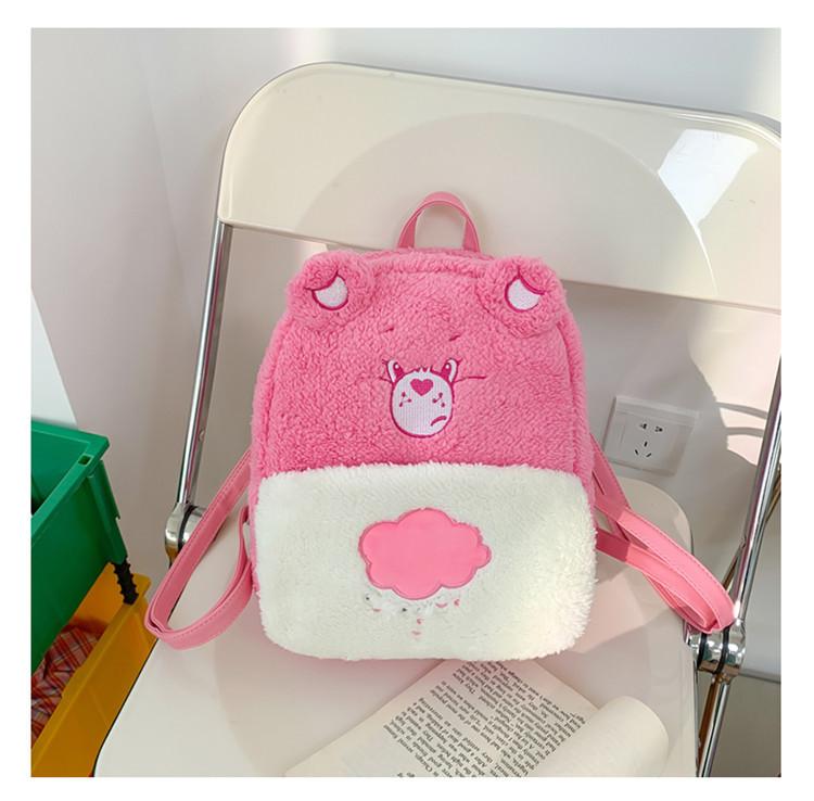 Soft Carebears Plush Backpack With Inner Zipper Pocket For Everyday