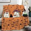 Witch Ghost Cauldron Bat Star Halloween Throw Blanket Sunroom Leisure Nook Soft Blanket Guest Den Living Room Bedroom Gifts