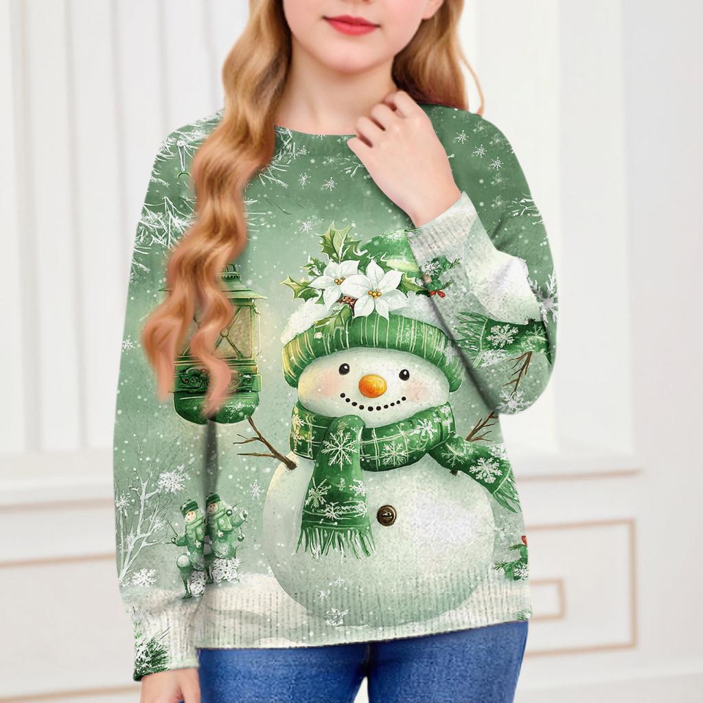 Christmas Day Sweatshirts For Children Boys And Girls Knit Sweater Cute Shirt Fall Crewneck Pullover Tops
