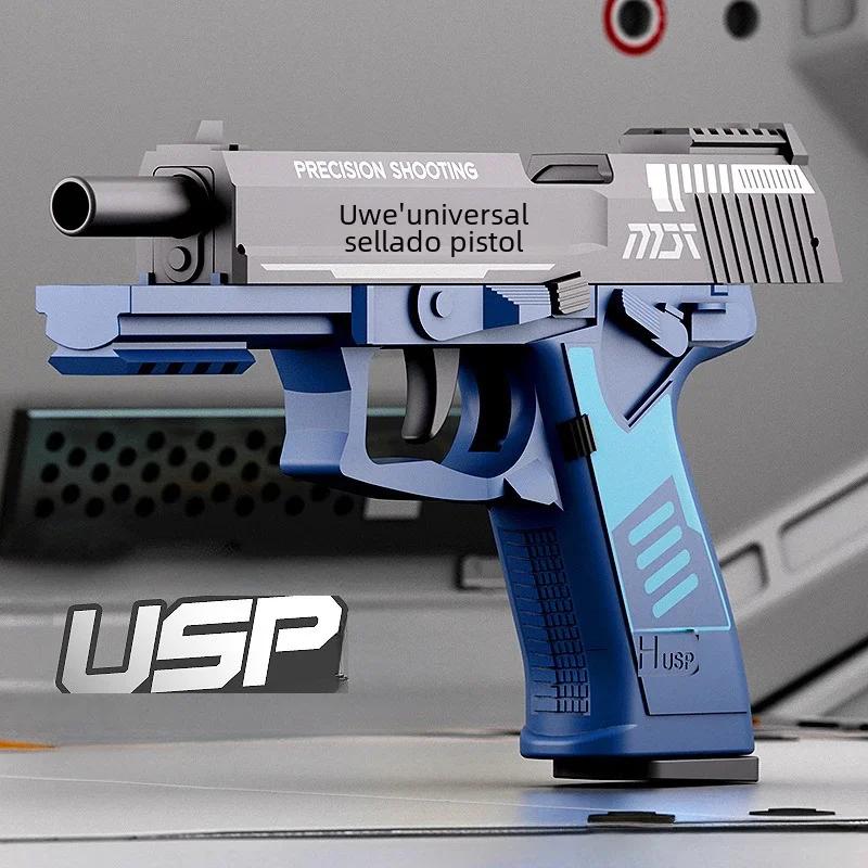 Shell Ejection Pistol Continuous Firing Airsoft Blowback Soft Bullet Gun Empty Hanging Weapon Children Toy Boys Gift