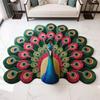 Peacock Floor Mat 3D Realistic Pattern Bathroom Mat Quick Dry Floor Rug with Anti-Slip Backing for Kitchen Bedroom Entrance