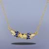 Exquisite Necklace for Women's Golden Flower Shape Pendant Handmade Enamel Women's Sweater Chain Christmas Gift Jewelry