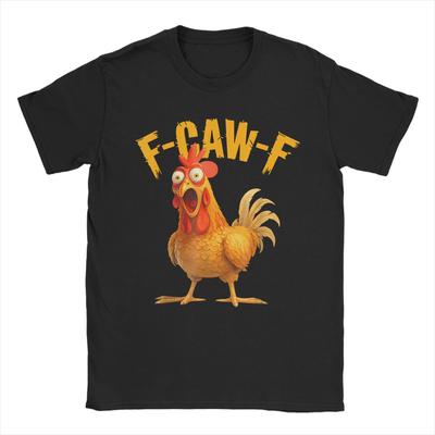 Men's T-Shirts F-Caw-F Funny Chicken FCAWF Meme Funny Cotton Tees Short Sleeve  T Shirt Crewneck Clothes Birthday Gift