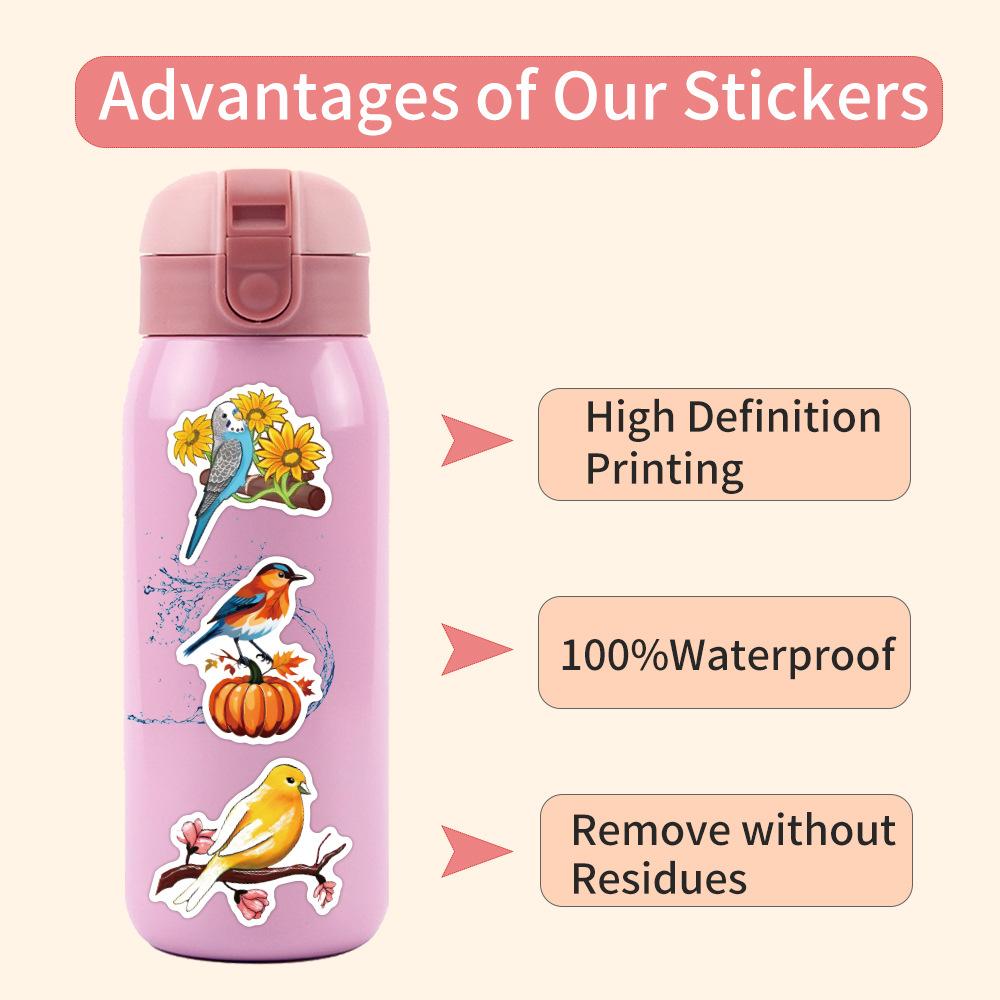 55 New Colored Bird Bird Graffiti Decals Decorate Notebook Suitcase Decals Premium Durable Quality Useful Practical