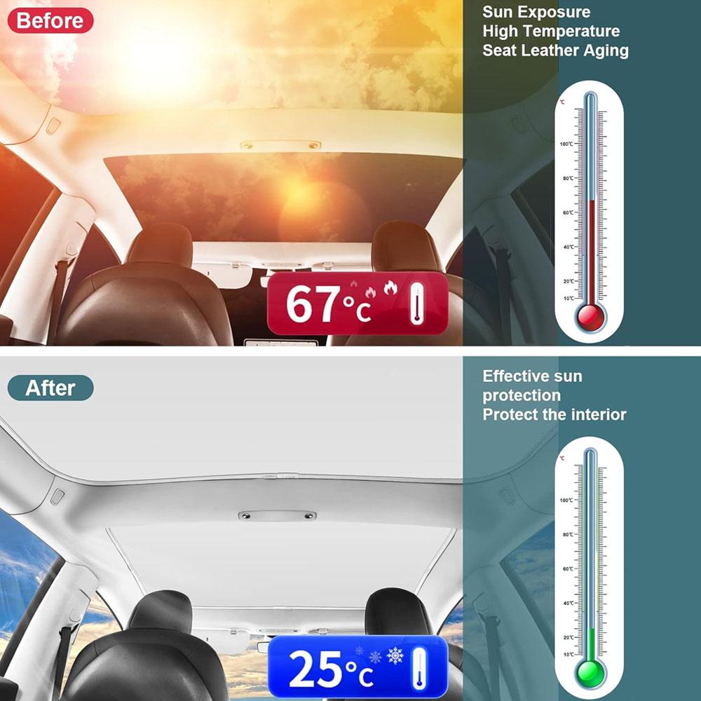 Parasolare Pentru Tesla Model 3 Trapă Highland Model 2026 Model Y 2020-26 Pânză de Gheață Cataramă Parasolar Sticlă Trapă Frontală Spate Accesoriu Parbriz Parasolare 1