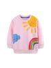 Autumn New Arrivals: Girls' European Style Knitted Cotton Rainbow Print Hoodie