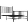 Metal Bed Frame with Headboard and Footboard Black 90x200 Cm