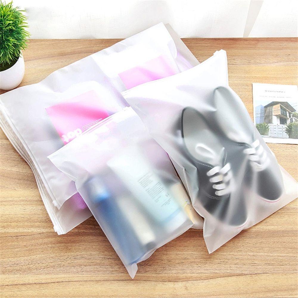 5PCS Portable Cloth Organizer Waterproof Storage Pouch Translucent Plastic Bag Zip Lock