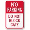 No Parking Sign 8"x12" Weatherproof Aluminum Do Not Block Gate Plaque Outdoor Wall Decor