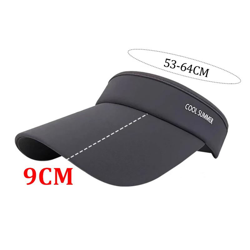 Cooling Stretchy Visor Ice Silk Long Brim Empty Top Hat Summer UV Protection Men Sun Hats Cycling Running Sports Golf Visor Cap
