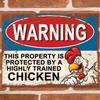 CHICKEN PROPERTY Funny Metal Signs Man Cave Shed Bar Garage Retro Wall Tin SignAluminum