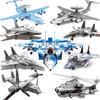 Avion Military Ett flygplan Set Beväpnade helikoptrar Stridsstridsflygplan Byggsten Tegel Transportplan Jets Gunship teknik