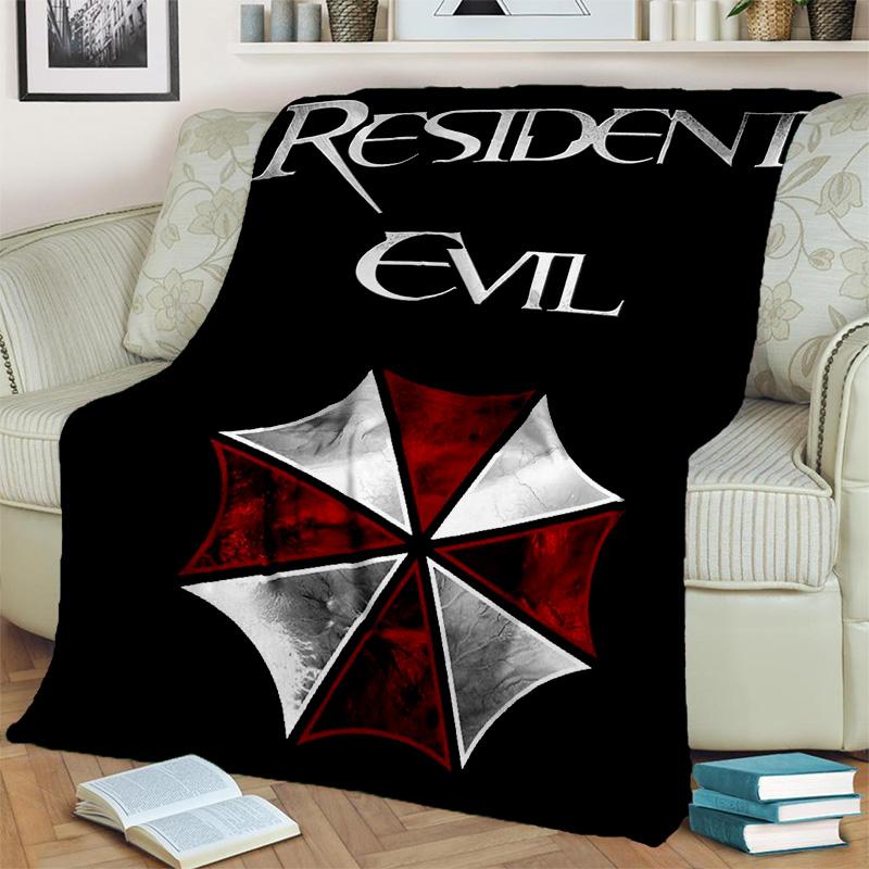 3D R-Resident Evil Žaidėjų Žaidimų Antklodė, Minkšta Dekoratyvinė Antklodė Namų Miegamojo Lovoje Sofoje Piknikui Kelionei Biuro Poilsio Dangalas Vaikui