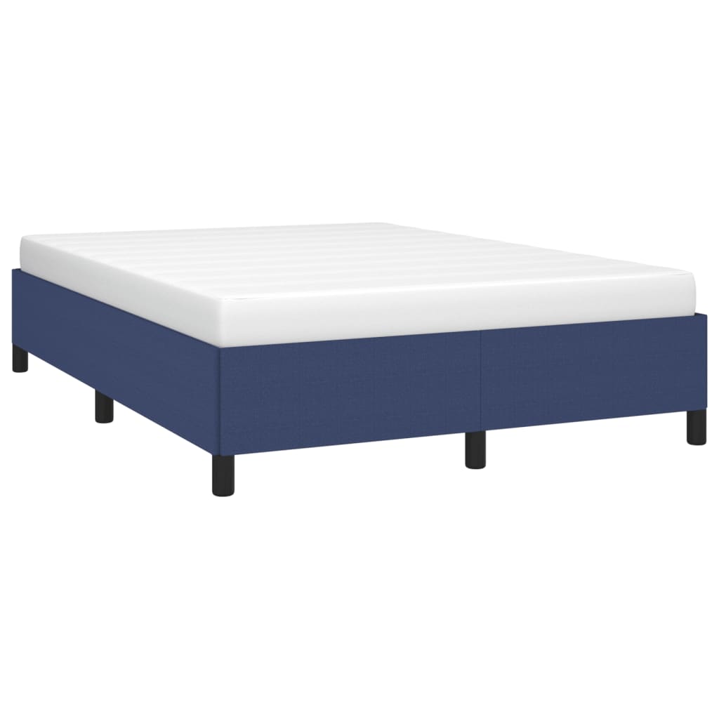 Bed Frame Without Mattress Blue 140 X 200 Cm Fabric