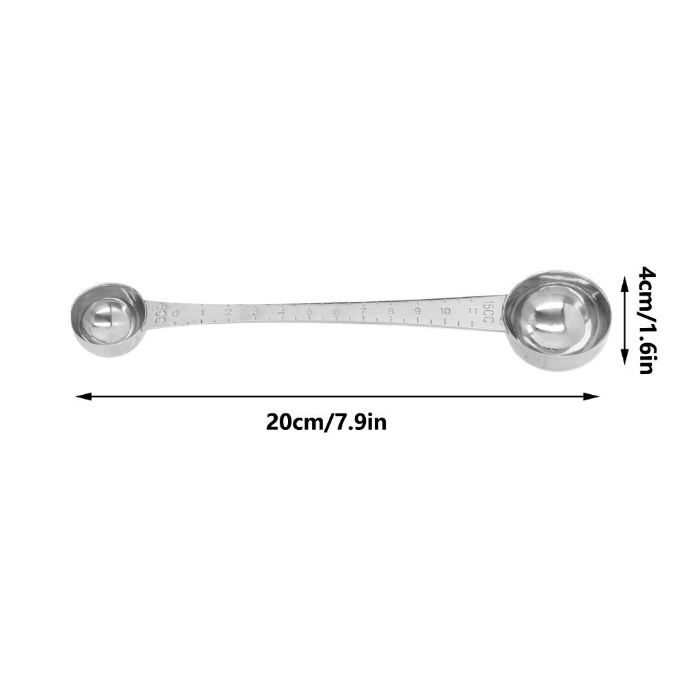 Rustless Steel Double Spoon Double End Coffee Scoop Multi Spec Seasoning Spoon Cafe Bar