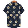 Herren Sommer Blume Lässig Druck Druckmuster Führend Mode Eleganz Hohe Qualität Luxus Hawaiianisches Hemd