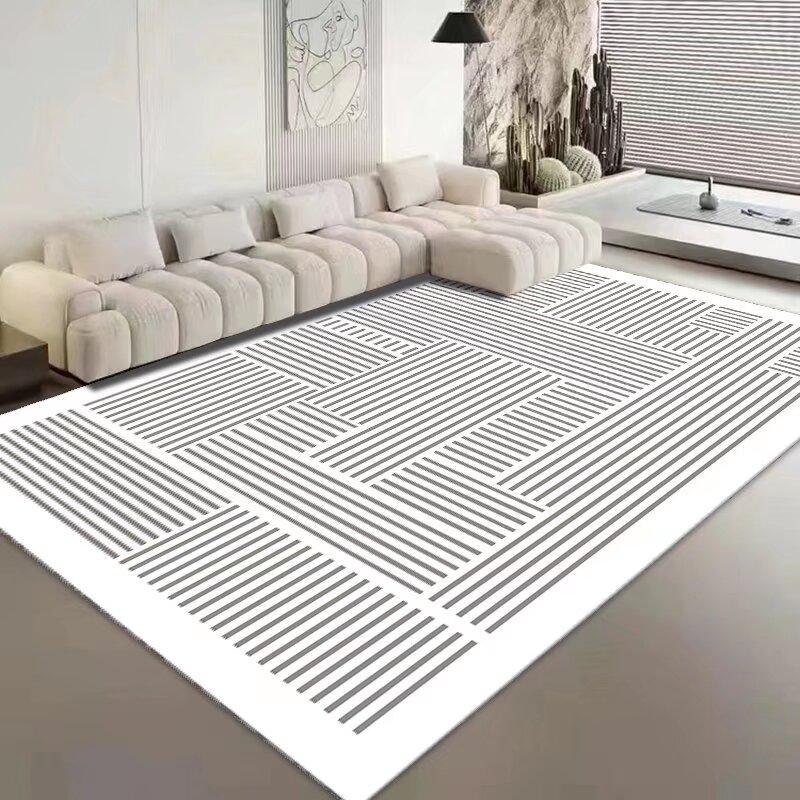 Modern Style Living Room Decoration Line Carpet Fluffy Soft Rugs for Bedroom Abstract Design Rug Home Nordic Thickened Floor Mat