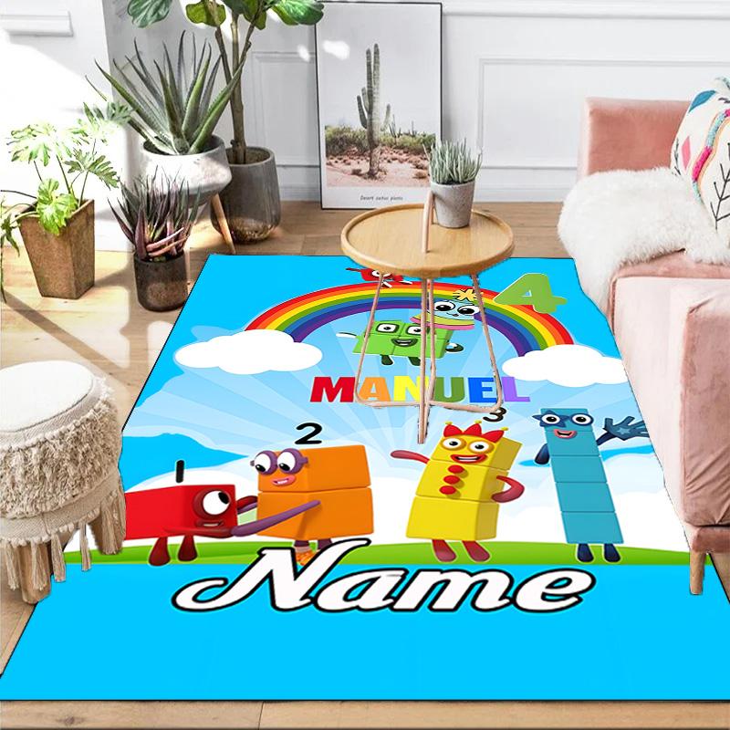 Custom Name Number Blocks Adventure Rug Game Carpet, Floor Mat for Bedroom Living Room Entryway Rug, Home Decor Idea Gift for Christmas birthday