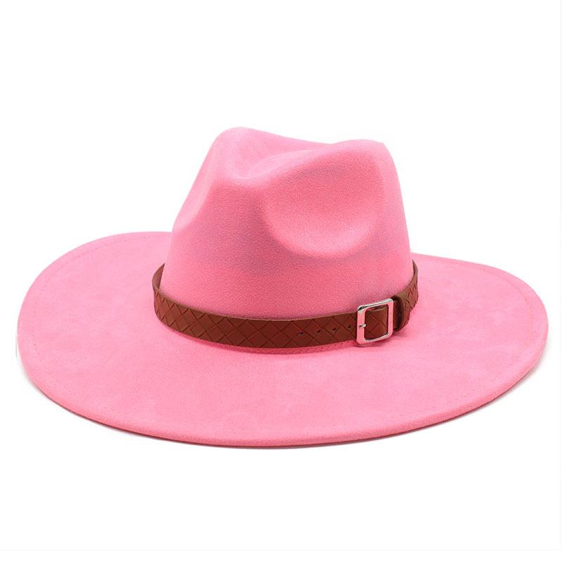 Suede Big Brim Jazz Hat Lady Gentleman Fashion Top Hat Party Banquet Coat Matching Hat