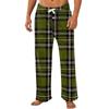 Men's Plush Pajama Pants with Print for Casual Home Wear