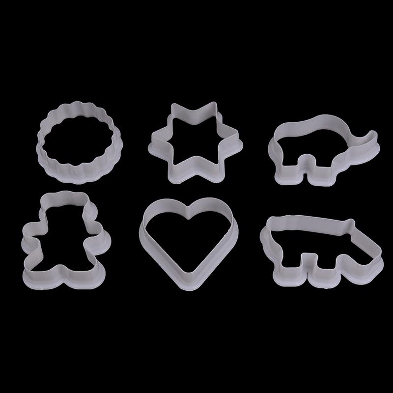 6Pcs Animal Plastic Cookie Biscuit Cutters Pastry Fondant Moulds Cake Decor Tool